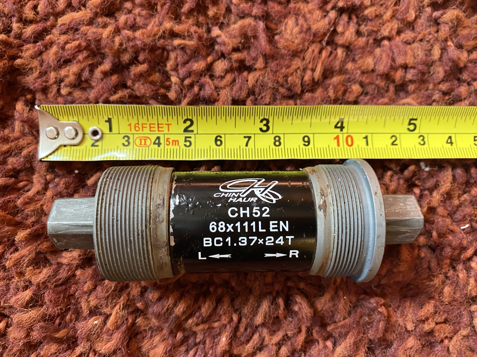 Chin Haur CH52 68 x 111 mm BSA square-taper sealed cartridge bottom bracket.