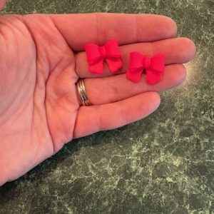 Neon Pink Bow Stud