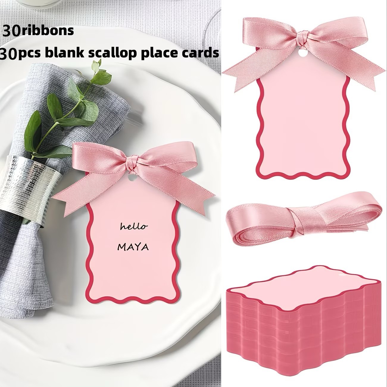 Scallop-Edge Ribbon Recipe Cards