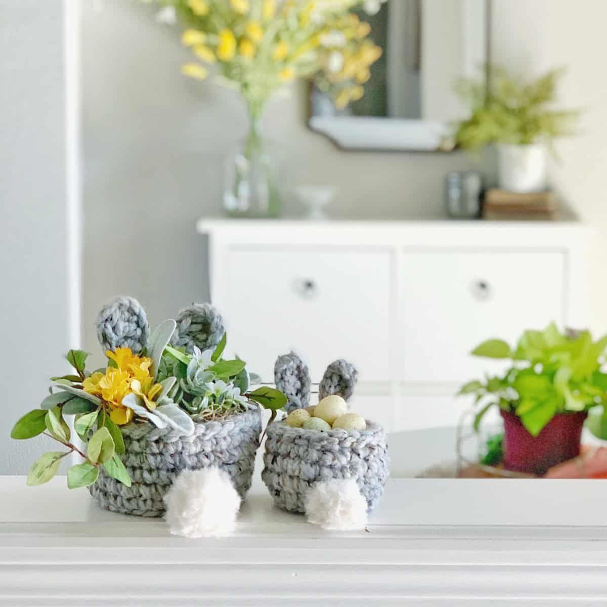 The Jumbo Crochet Bunny Basket Pattern | Simply Made by Erin