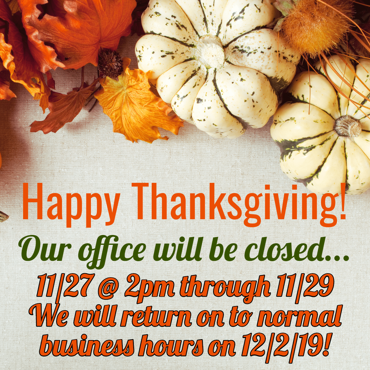 Thanksgiving 2019 Holiday Hours Simply Sheets Fundraising