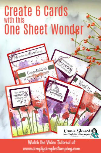 Beautiful One Sheet Wonder | 6 Peaceful Poppies Cards
