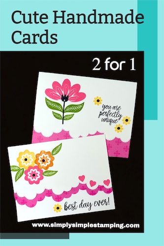 Cute Handmade Cards: Use Border Dies to Make 2 Cards At One Time