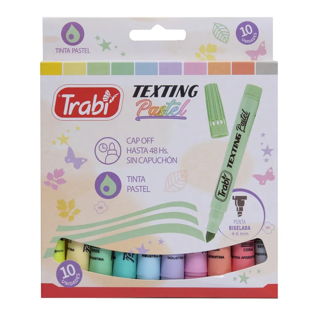 RESALTADOR TRABI TEXTING PASTEL PACK X10 957907