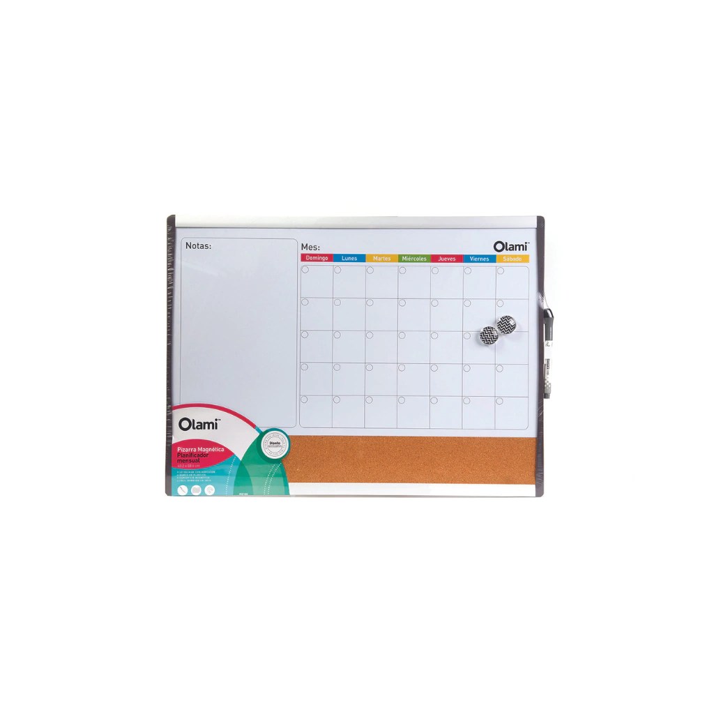 PIZARRA PLANNER CON CORCHO 43 X 58 CM