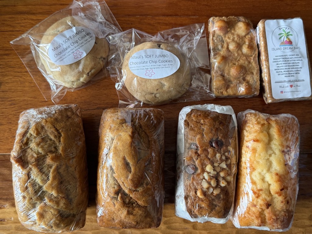 Our haul of Hana banana bread and other goodies haul (other than the couple of loaves we ate on the road) Our haul of Hana banana bread and other goodies haul (other than the couple of loaves we ate on the road)