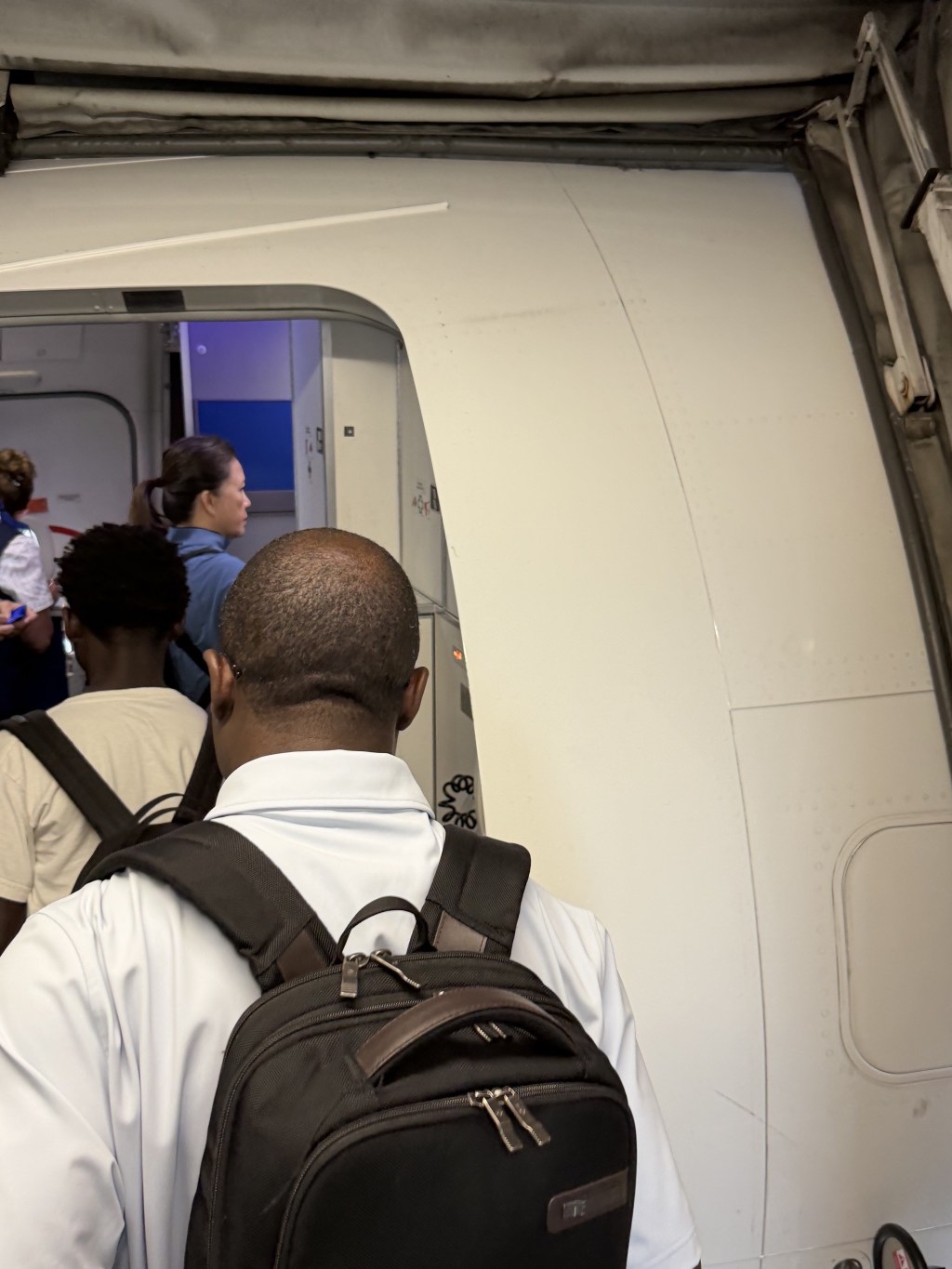 Boarding the plane