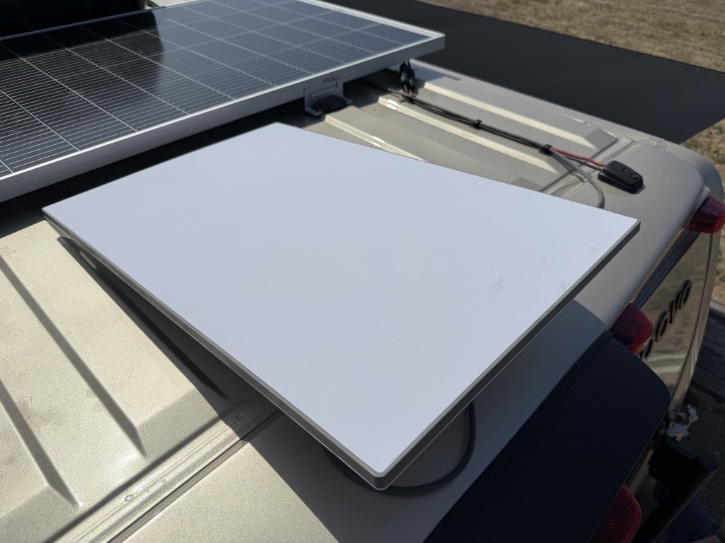 Solar panel and Starlink dish Solar panel and Starlink dish