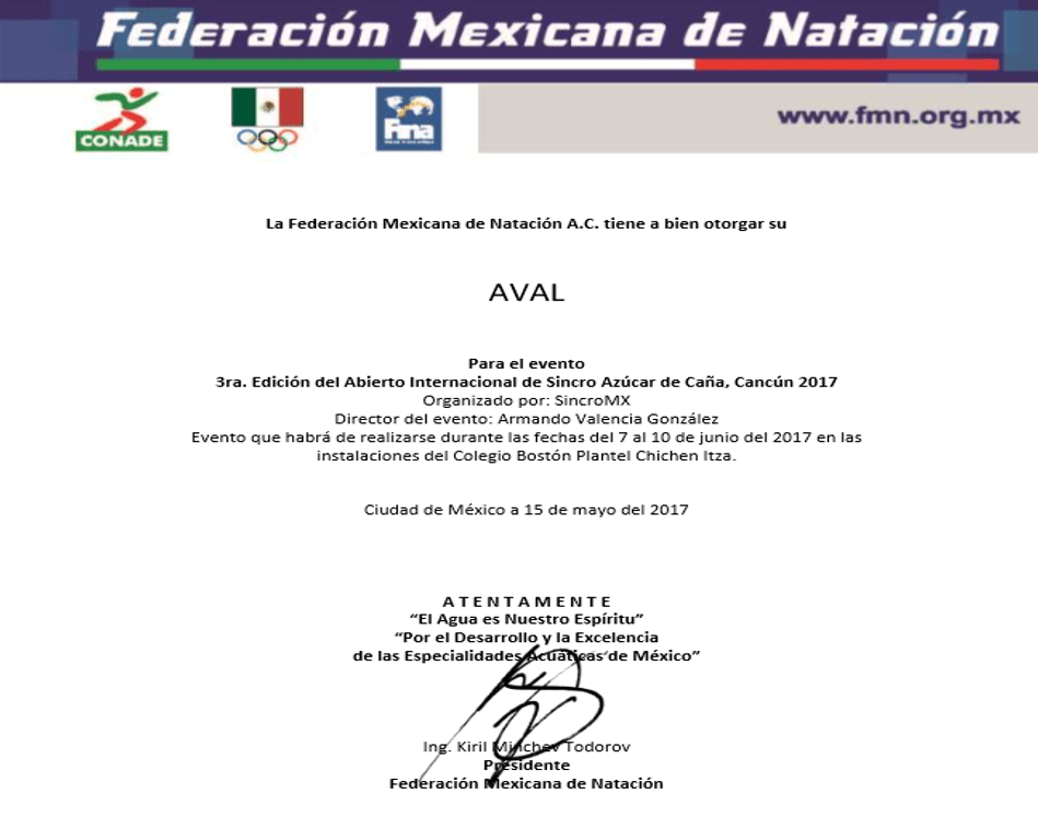 El Abierto Internacional de Sincro Azúcar de Caña, Cancún 2017 recibe
