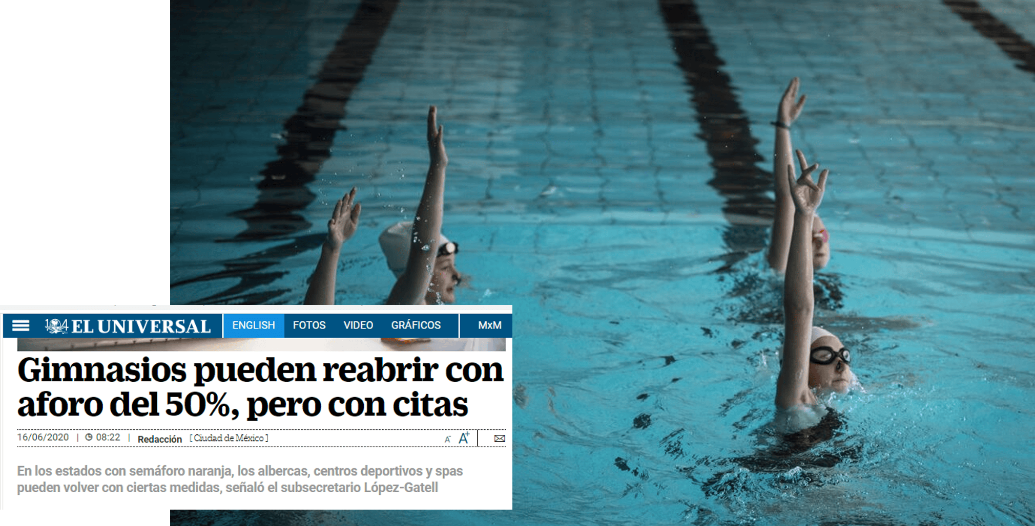 Clubes de Natación Artística comenzarán su reapertura en semáforo naranja