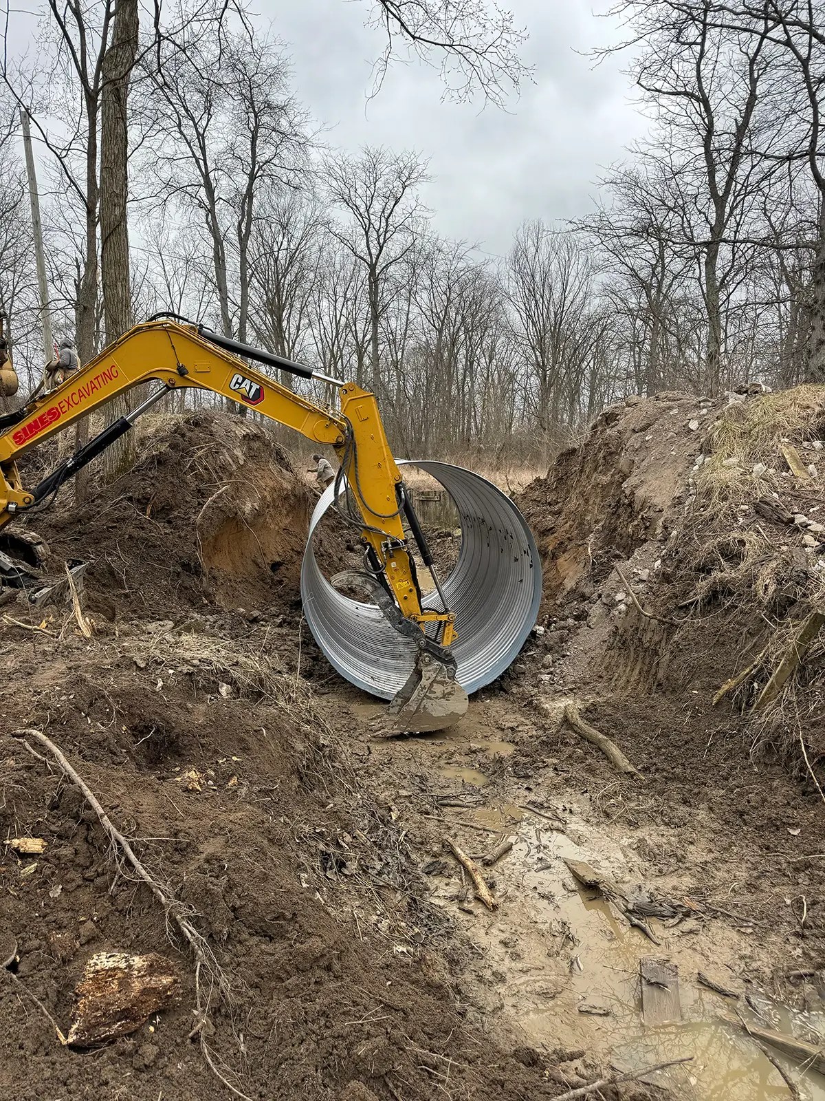 Large Pipe Drive installation, Sines Excavating Defiance Ohio