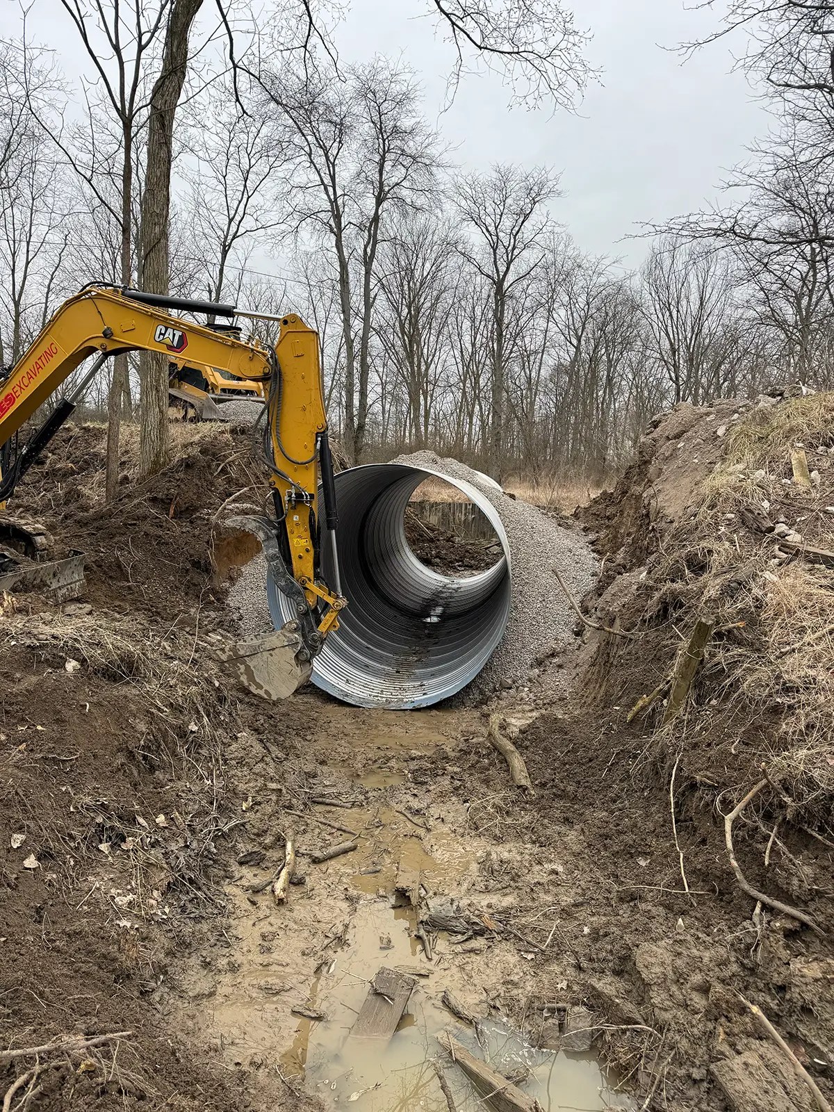 Large Pipe Drive installation, Sines Excavating Defiance Ohio