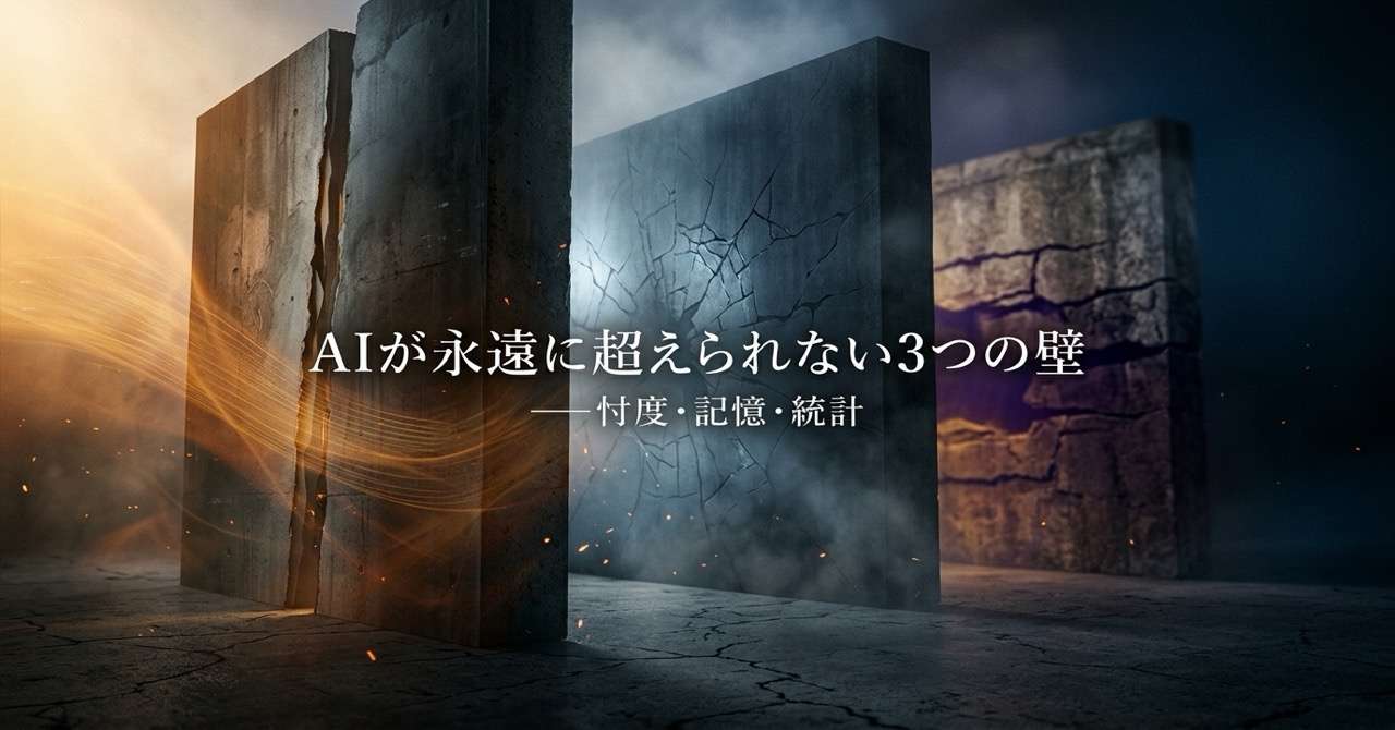 AIが永遠に超えられない3つの壁——忖度・記憶・統計