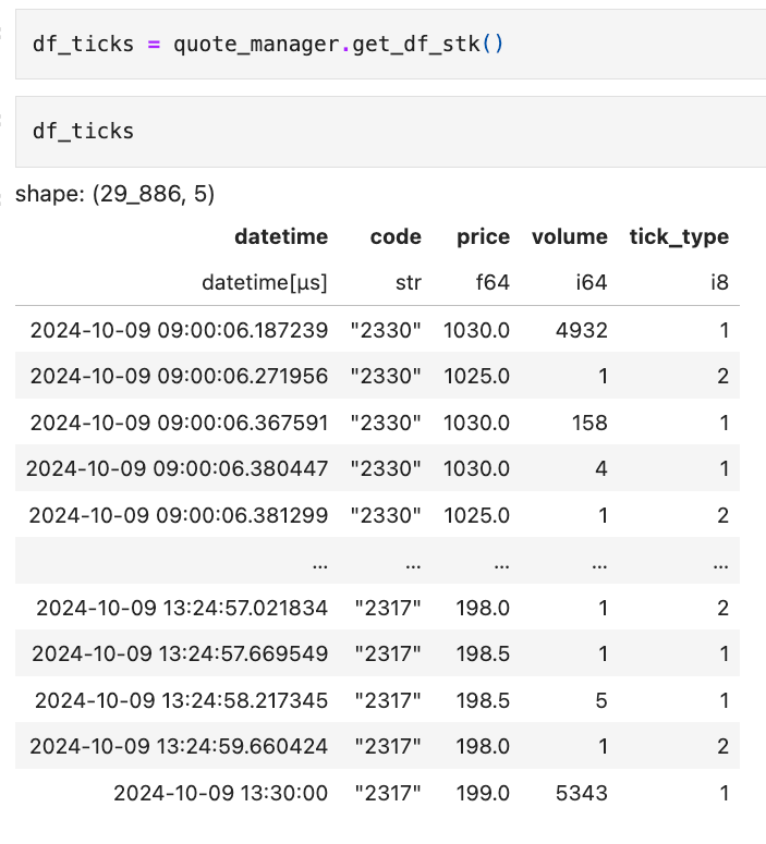 Quote Manager Basic Shioaji Taiwan S Leading Cross Platform Trading Api