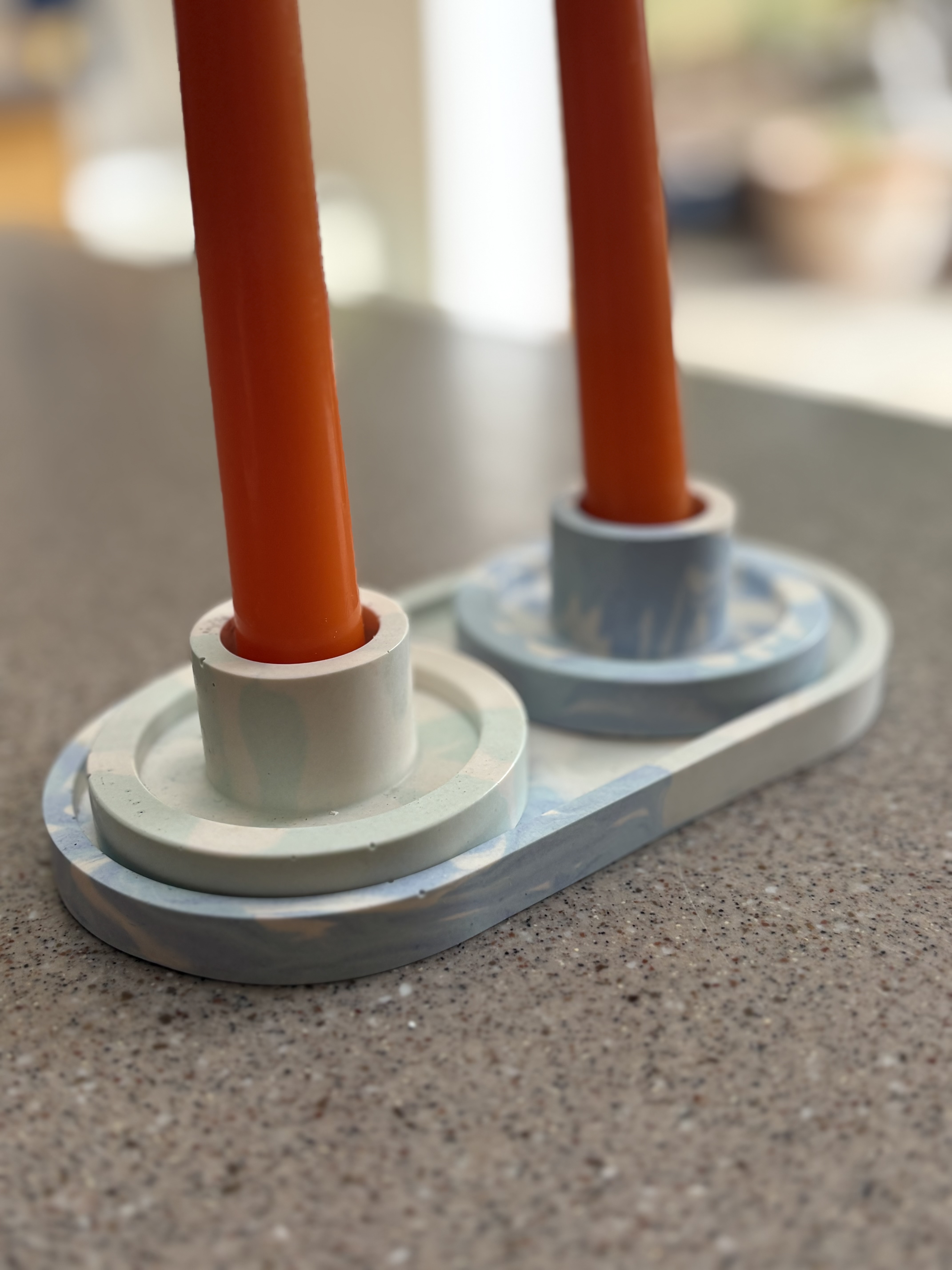 Candle Holders & Tray