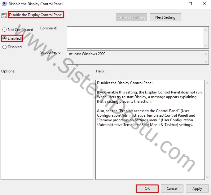 GPO Ayarlamaları Control Panel Display ve Programs 3 Network ve