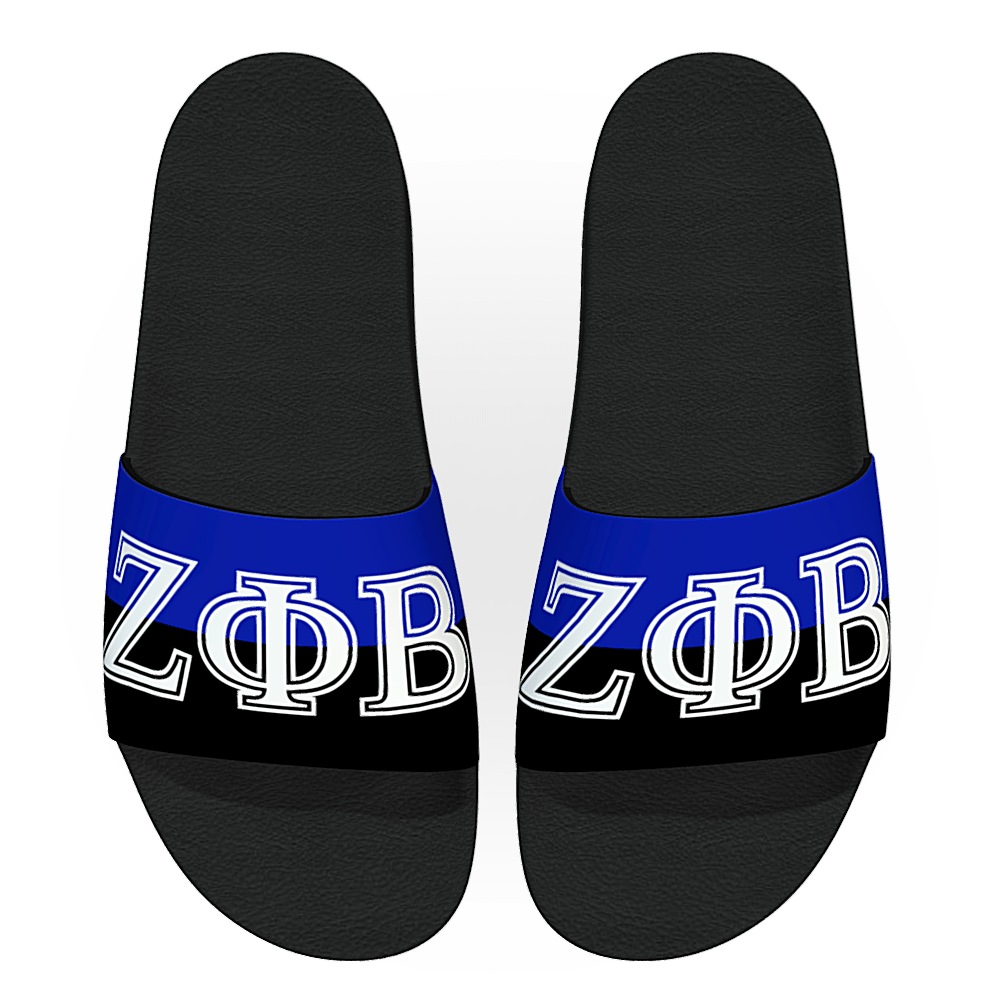 Zeta Phi Beta Sorority Slide Sandals Black