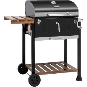Royal Gourmet CD1824M 24-Inch Charcoal Grill, BBQ Smoker with Handle and Folding Table, Perfect for Outdoor Patio, Garden