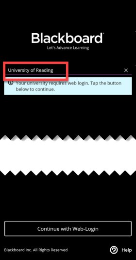 Type in ‘Reading’ and select University of Reading.