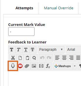Insert Recording icon on Toolbar
