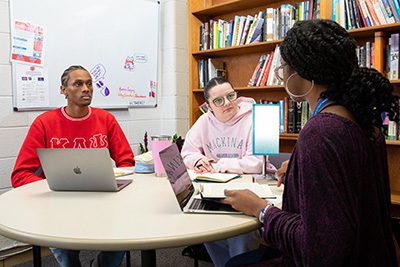 Students in a class discussion