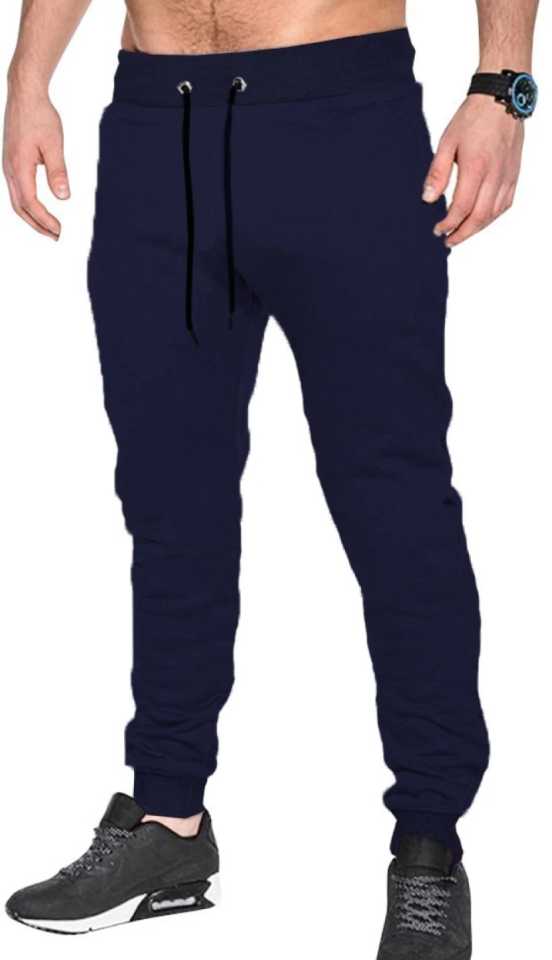 Mens Knitted Cotton Track Pant  Navy Blue