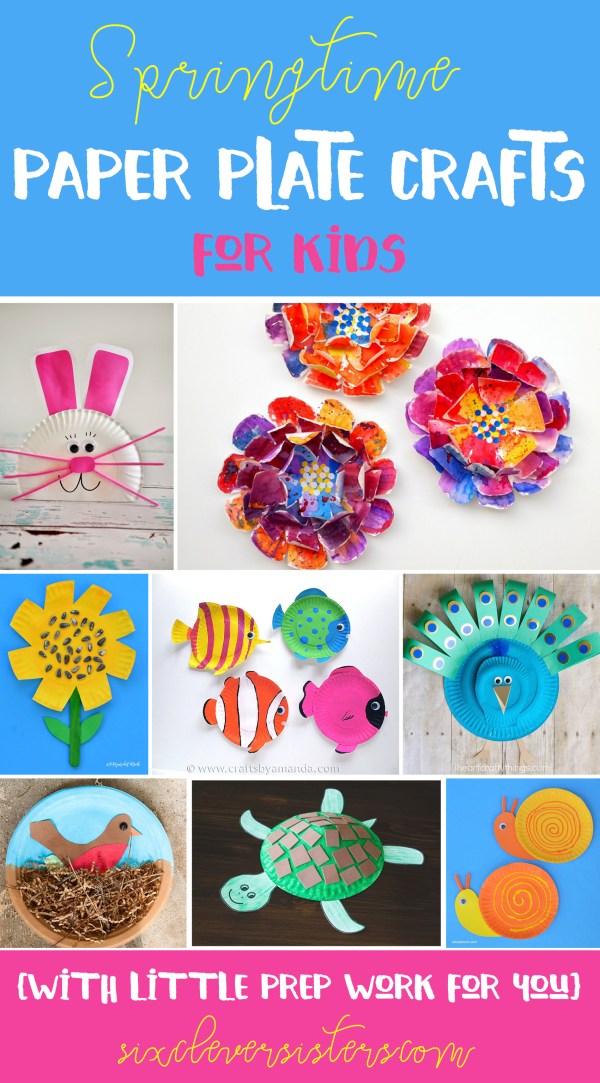 Paper Plate Crafts | Crafts for Kids | Easy Craft Ideas for Kids | Crafts Made from Paper Plates | Fun Things to Make With Kids | Check out this super cute collection of kids' crafts all made from paper plates and things you probably have around your home! Six Clever Sisters blog has the full collection of ideas!