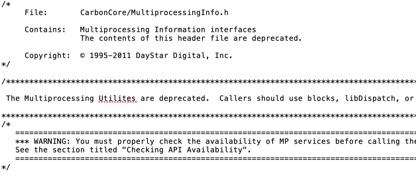 code from MultiprocessingInfo header file