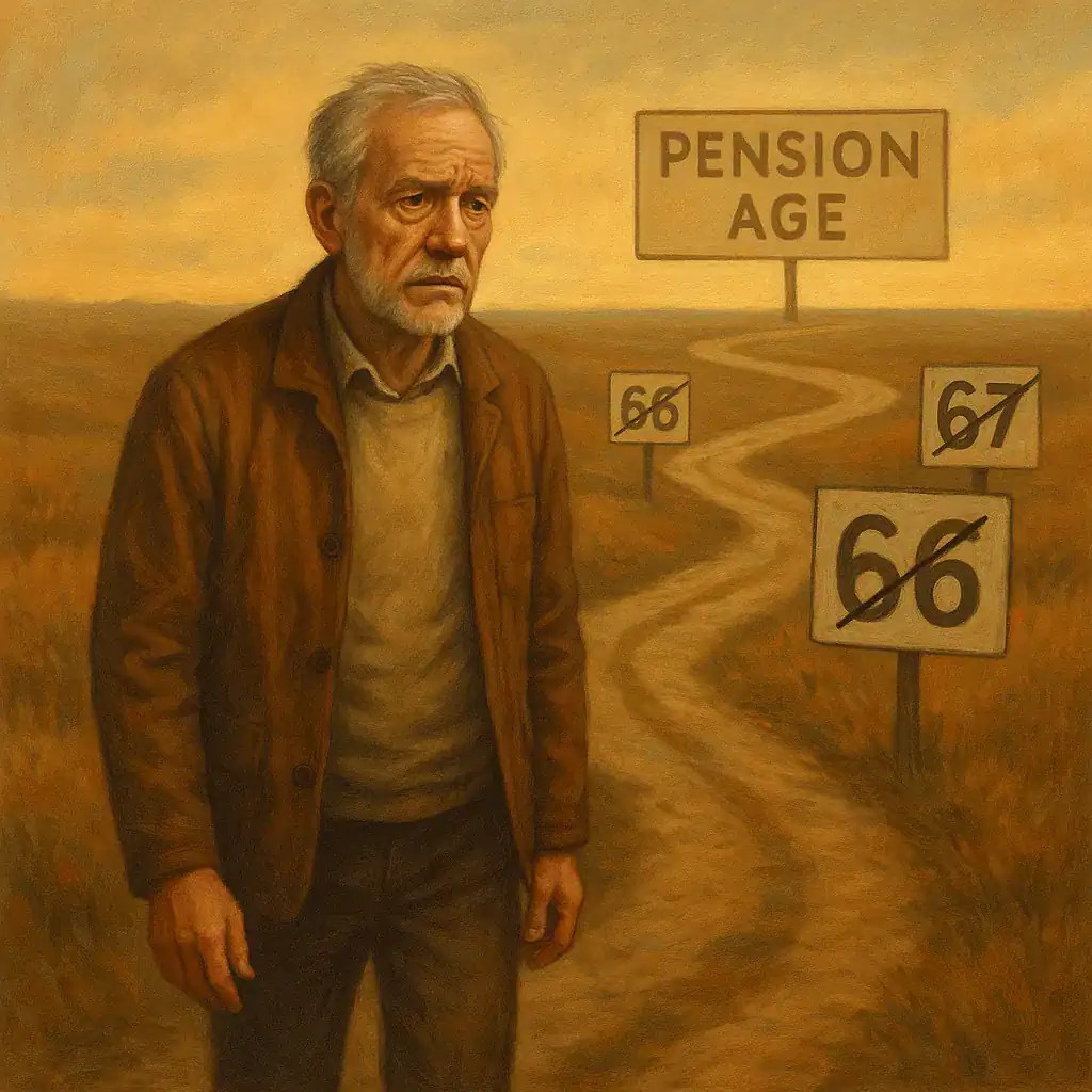 Old man facing a changing pension age