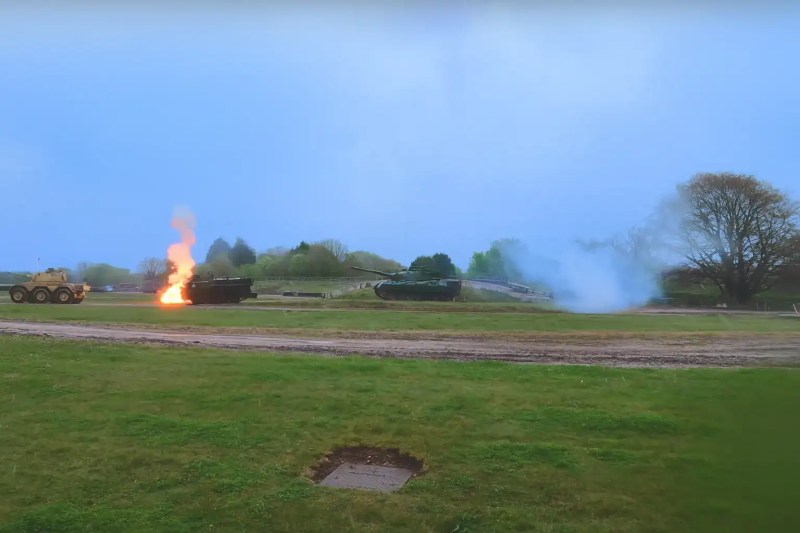Exploding tank display at the Dorset Tank Museum