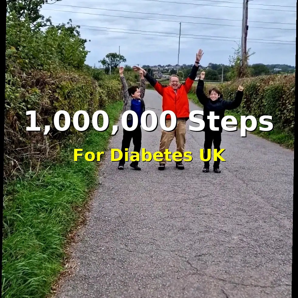 Mike with the boys helping him over the one million steps