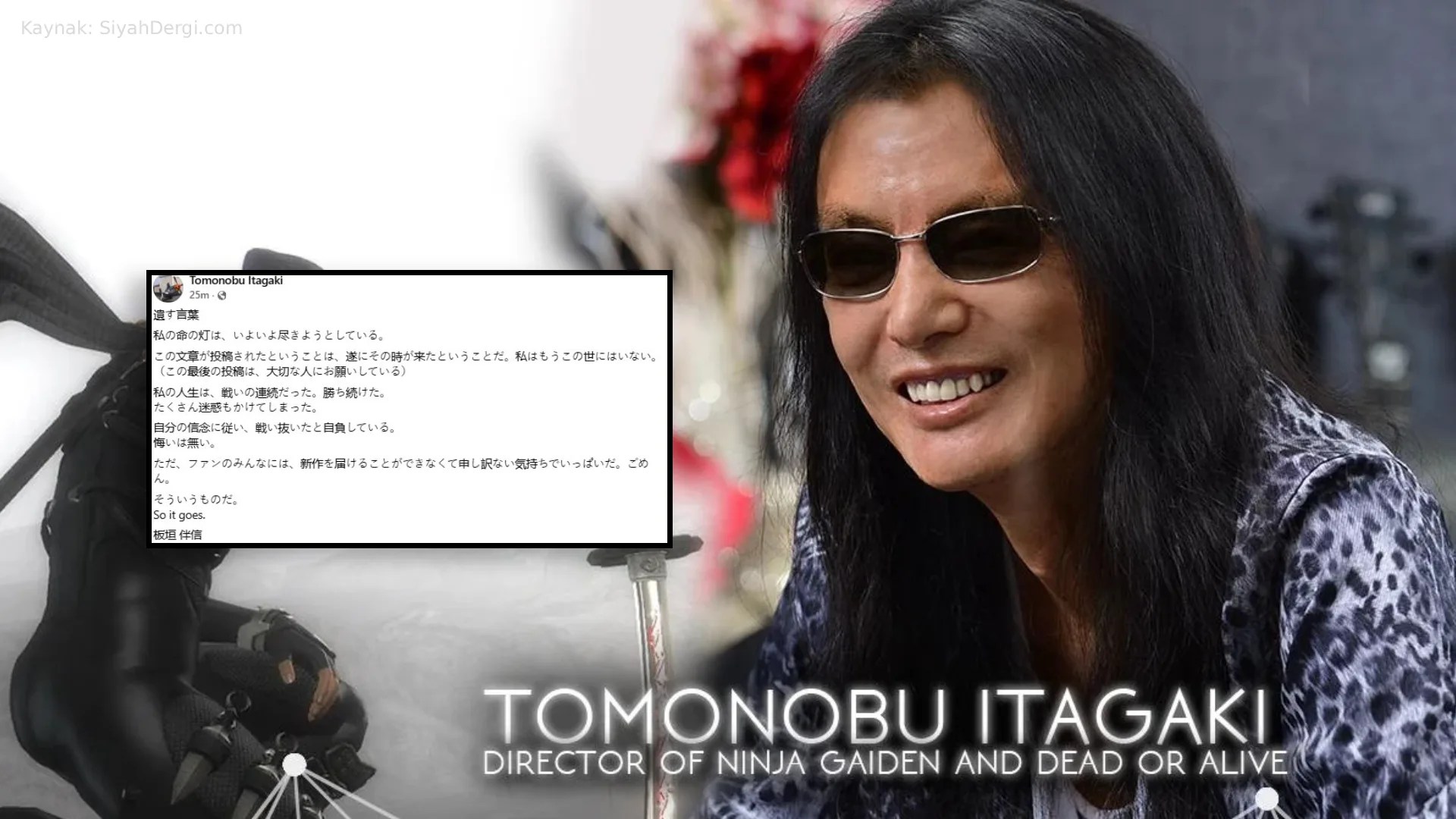 Oyun dünyasının efsane isimlerinden, Tomonobu Itagaki, 58 yaşında hayatını kaybetti.