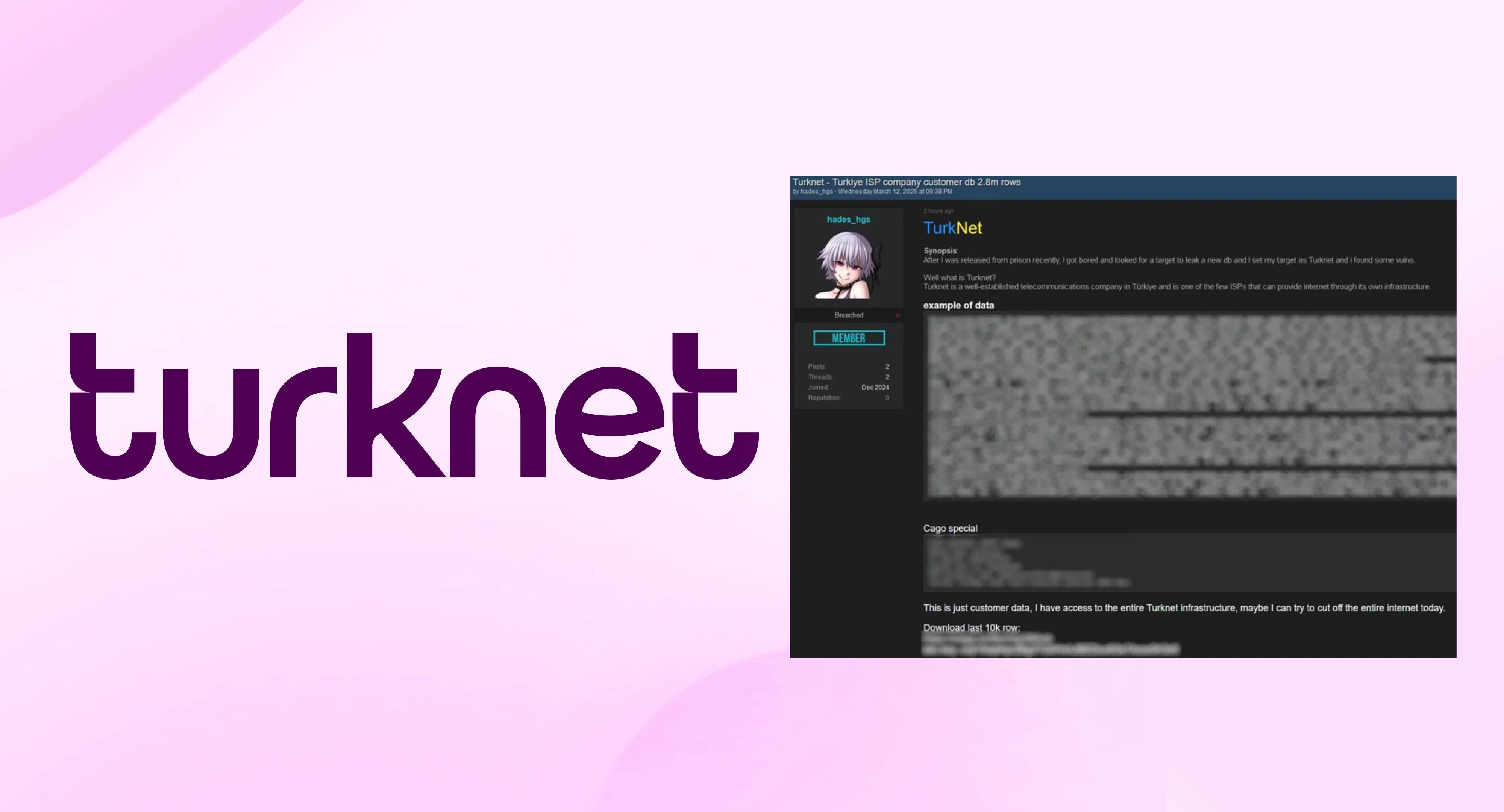 Turknet verileri sızdırıldı.