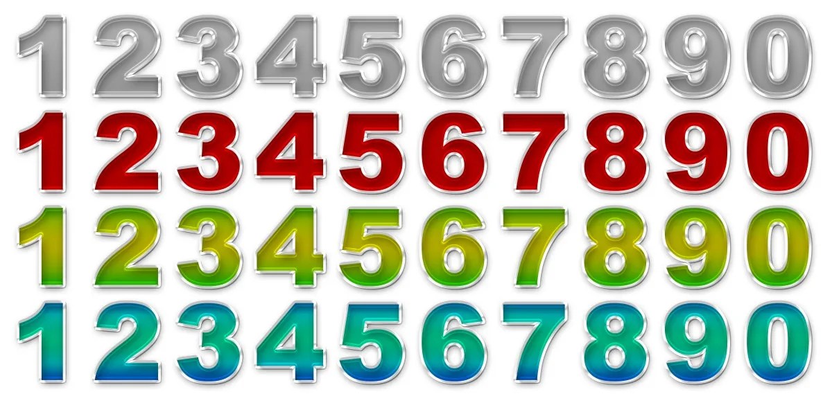 Color Numbers Font Set