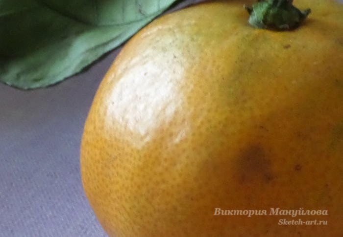 как нарисовать мандарин