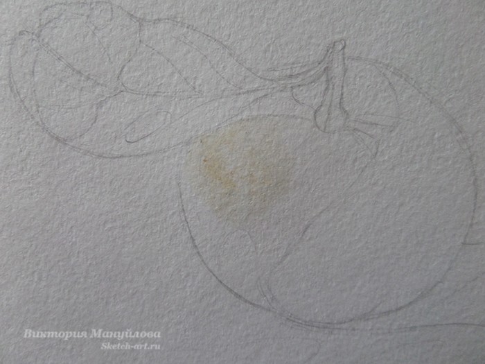 как нарисовать мандарин