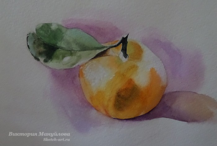 как нарисовать мандарин