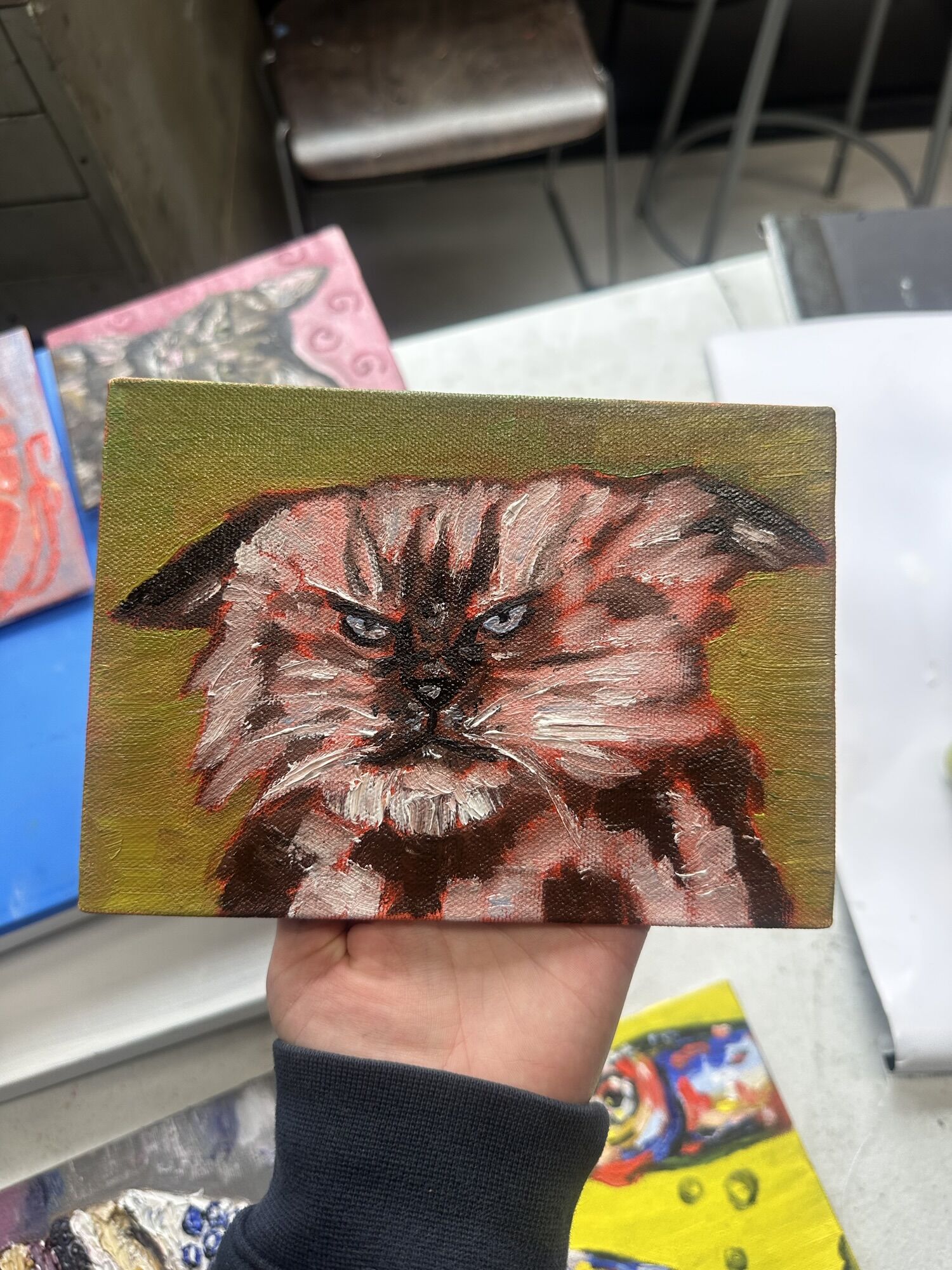Small Cat Oil Painting