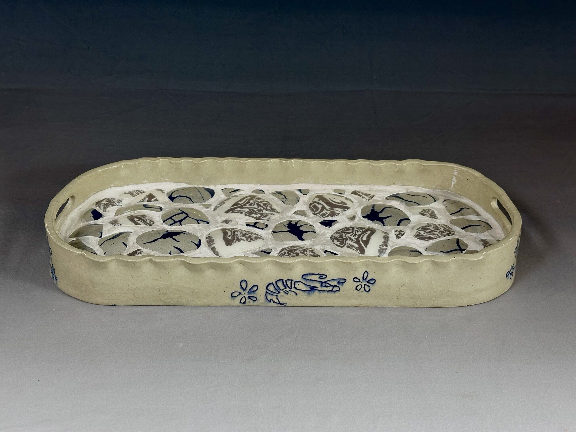 Mishima & Mosaic Ceramic Tray