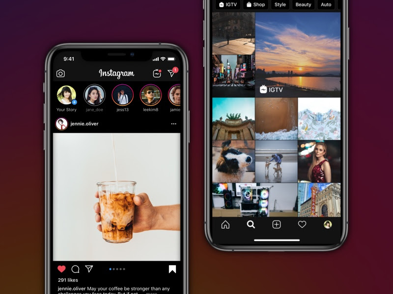 Snapshot social media template pack by katy clemmans free mockups | psd template | … Ios Dark Mode Instagram Ui Sketch Freebie Download Free Resource For Sketch Sketch App Sources
