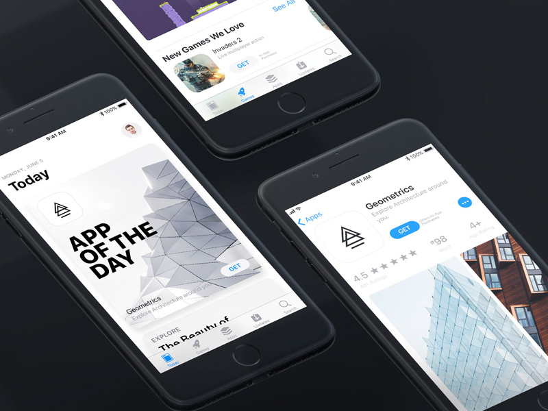The iphone mockup template features 21 scenes and perspectives to capture your app or website from all angles. Ios 11 App Store Design Ui Sketch Freebie Download Free Resource For Sketch Sketch App Sources