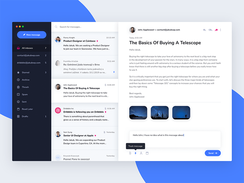 23+ best email template mockup psd templates for email marketing · #1 kiofood | email newsletter · #2 email news letter glamour · #3 agenfoodina . Email Client App Sketch Freebie Download Free Resource For Sketch Sketch App Sources