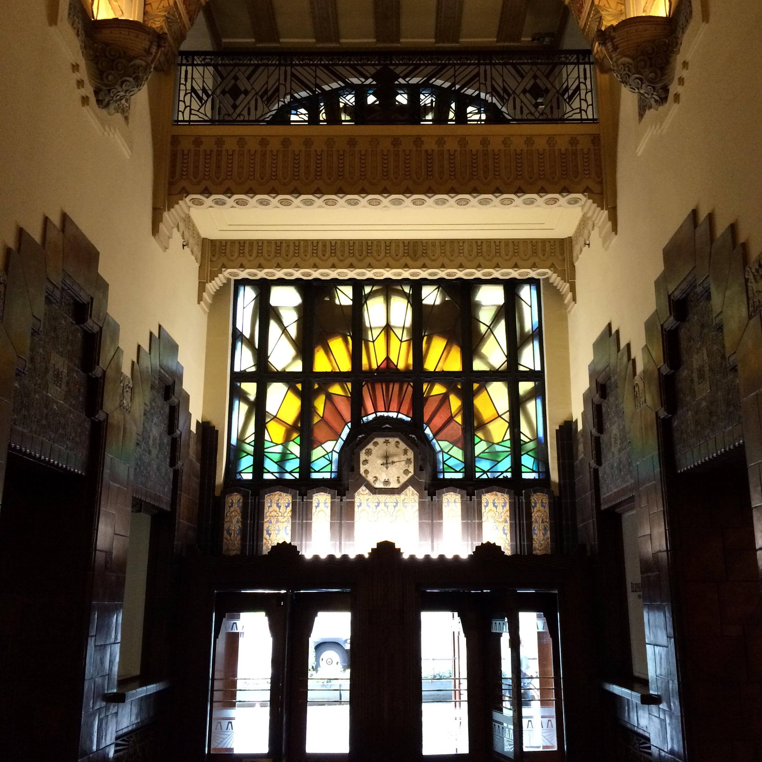 double-revolving doors at the main entrance