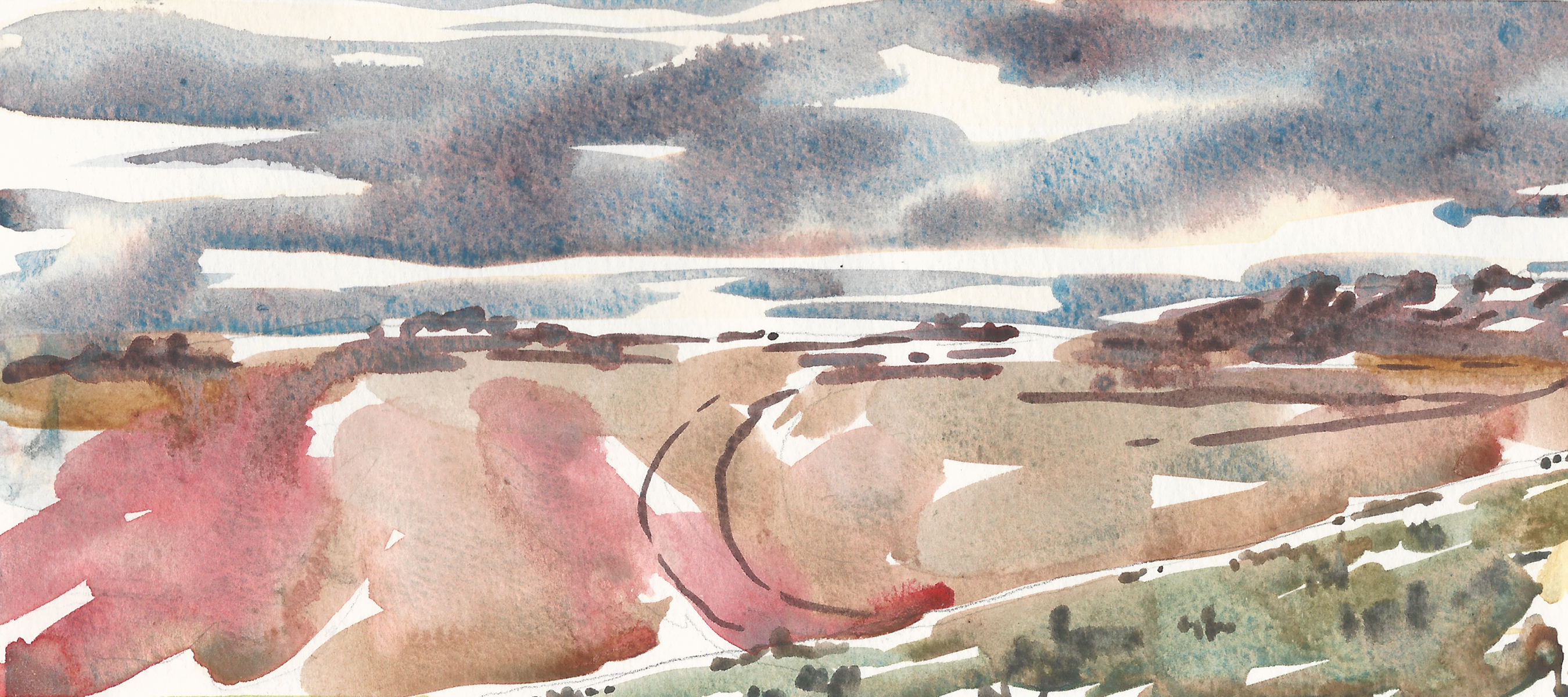 watercolour painting of Blackstone Edge