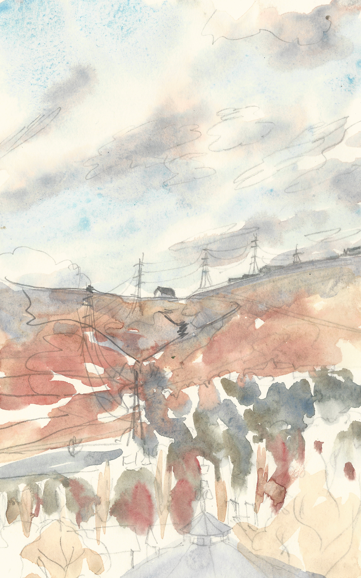 Whitehouse pub From my Window, in watercolour