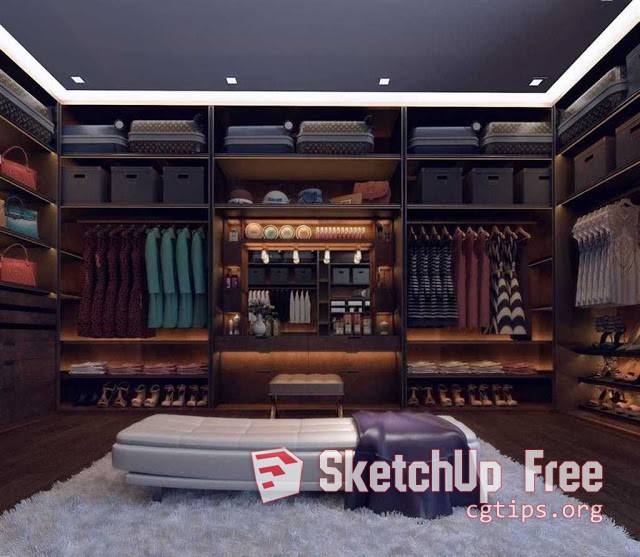 1119 Interior Dressing Room Sketchup Model By Toan Le Free Download
