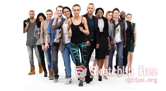 1216 Characters People 2 Sketchup Model Free Download