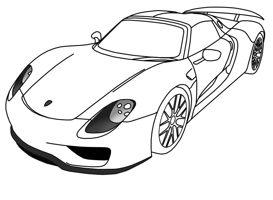 Porsche 918 Spyder Coloring Page Free Printable Coloring Pages