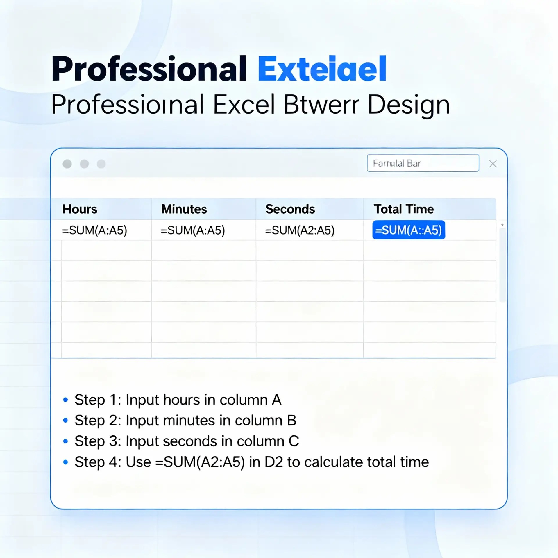 Excel spreadsheet showing adding times in excel