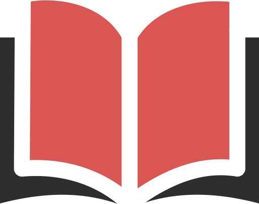 graphics of a book open with red pages